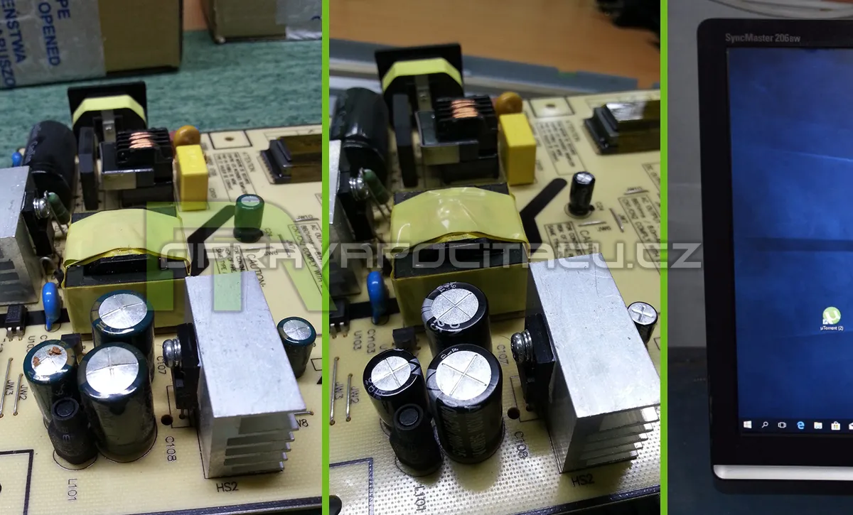 Oprava LCD monitoru Samsung 206BW, nelze zapnout