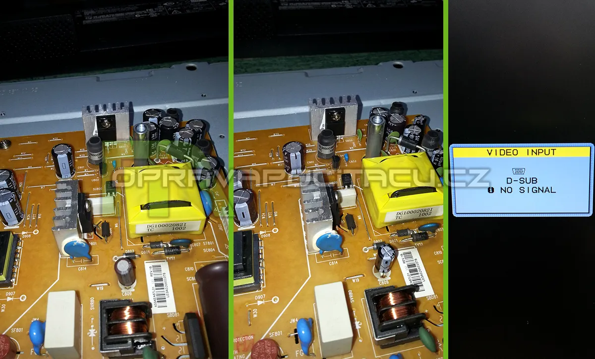 Oprava LCD monitoru NEC MultiSync EA190M, vypadává obraz