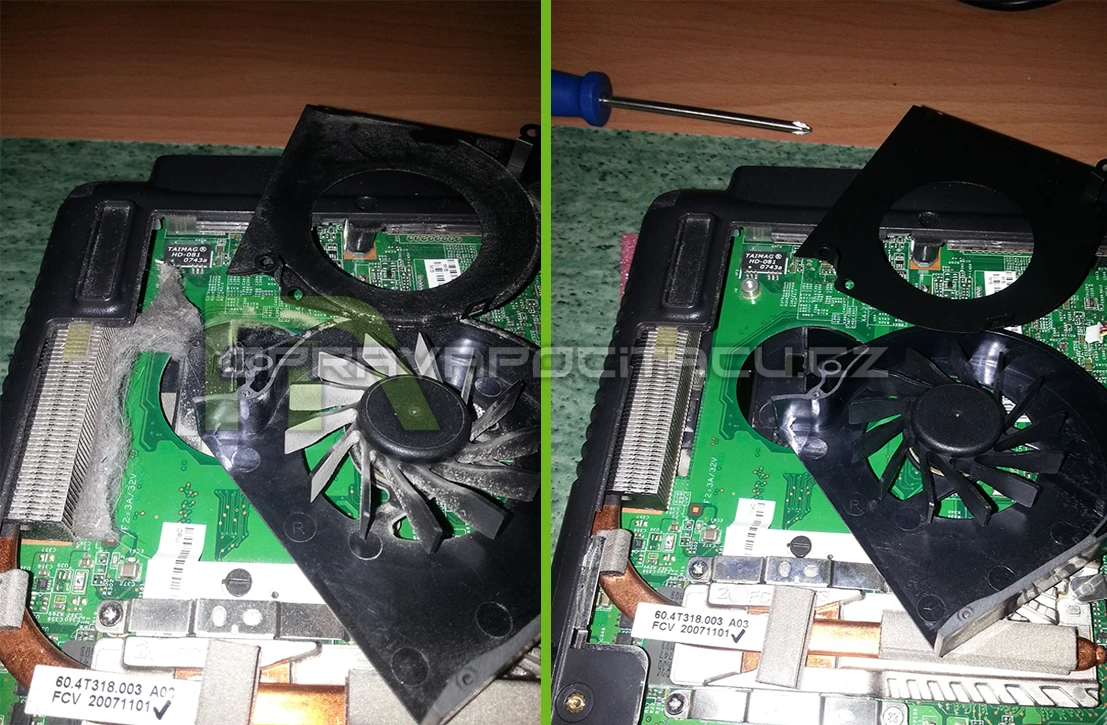 Vyčištění a přepastování notebooku Acer Extensa 5220 101G12Mi
