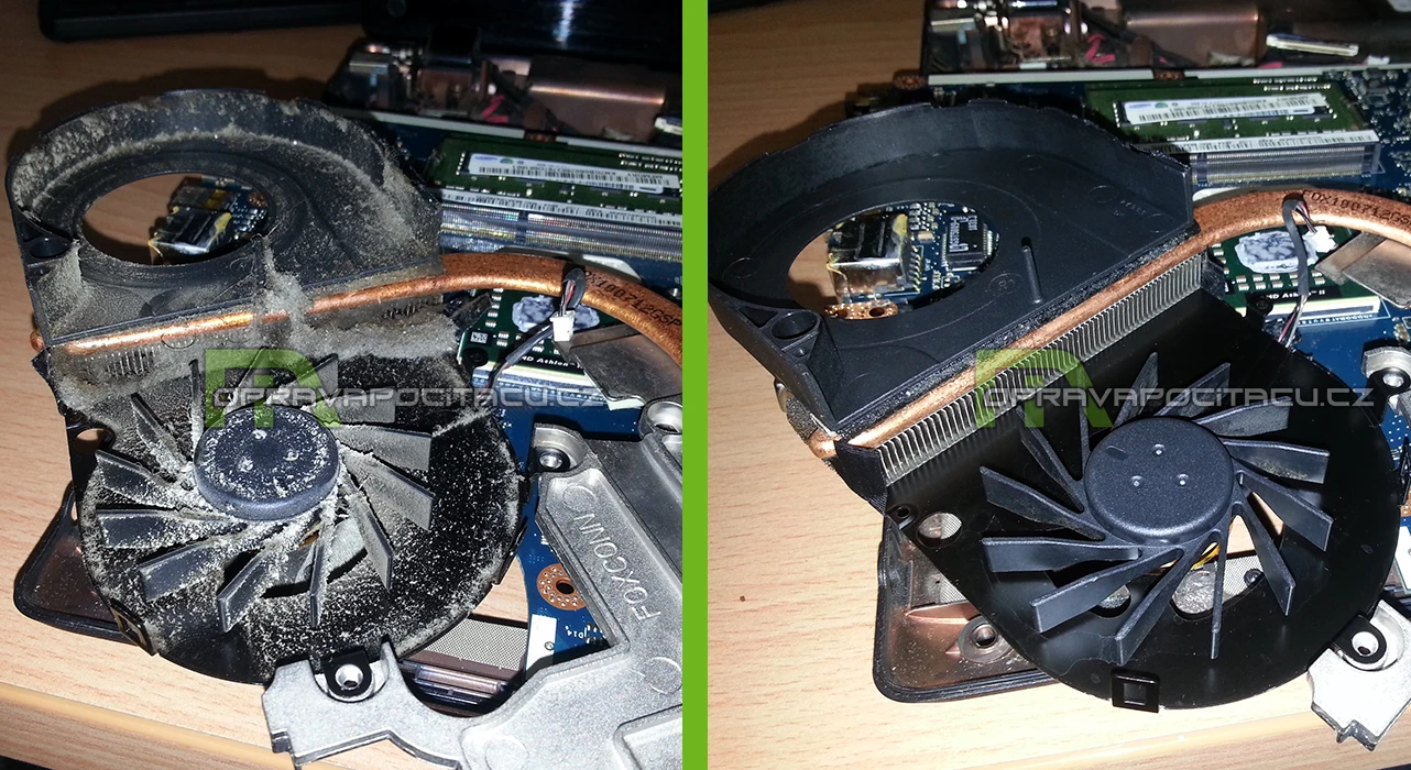 Vyčištění ventilátoru a přepastování notebooku Packard Bell EasyNote PEW96