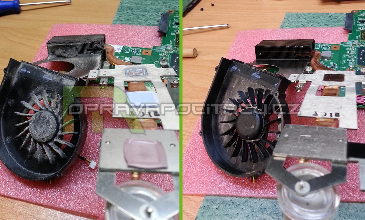 Prachové vyčištění notebooku Dell Inspiron 1750