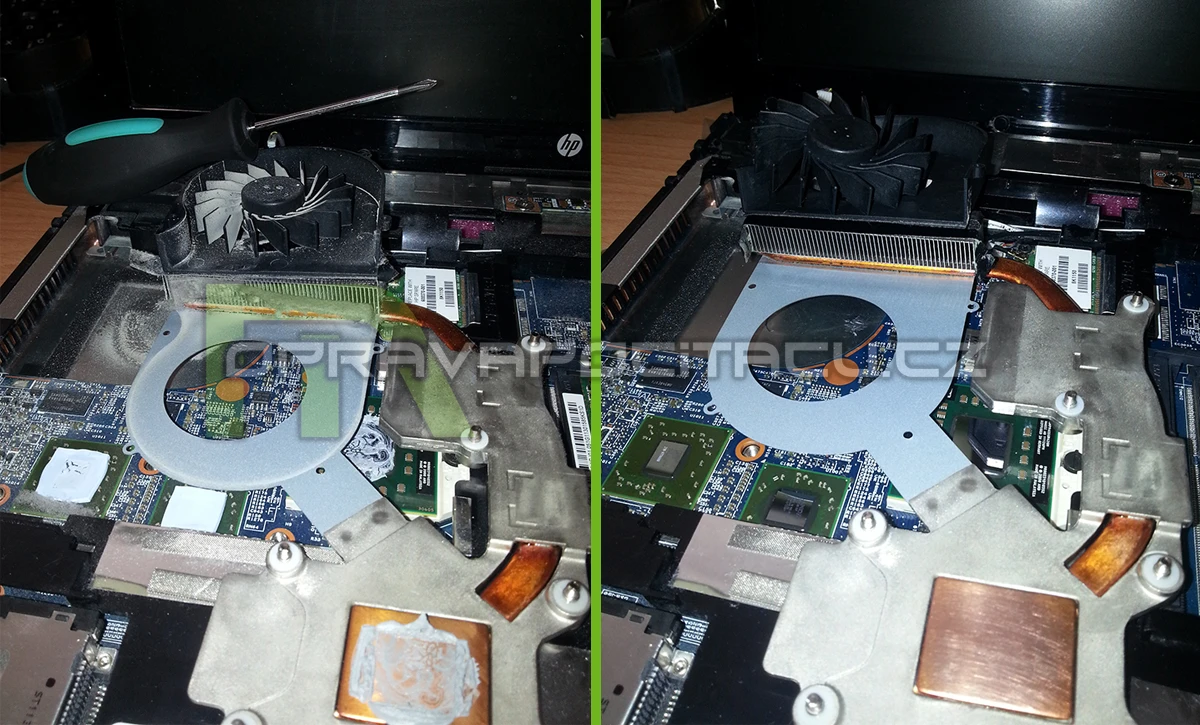 Prachové vyčištění notebooku HP ProBook 4525s