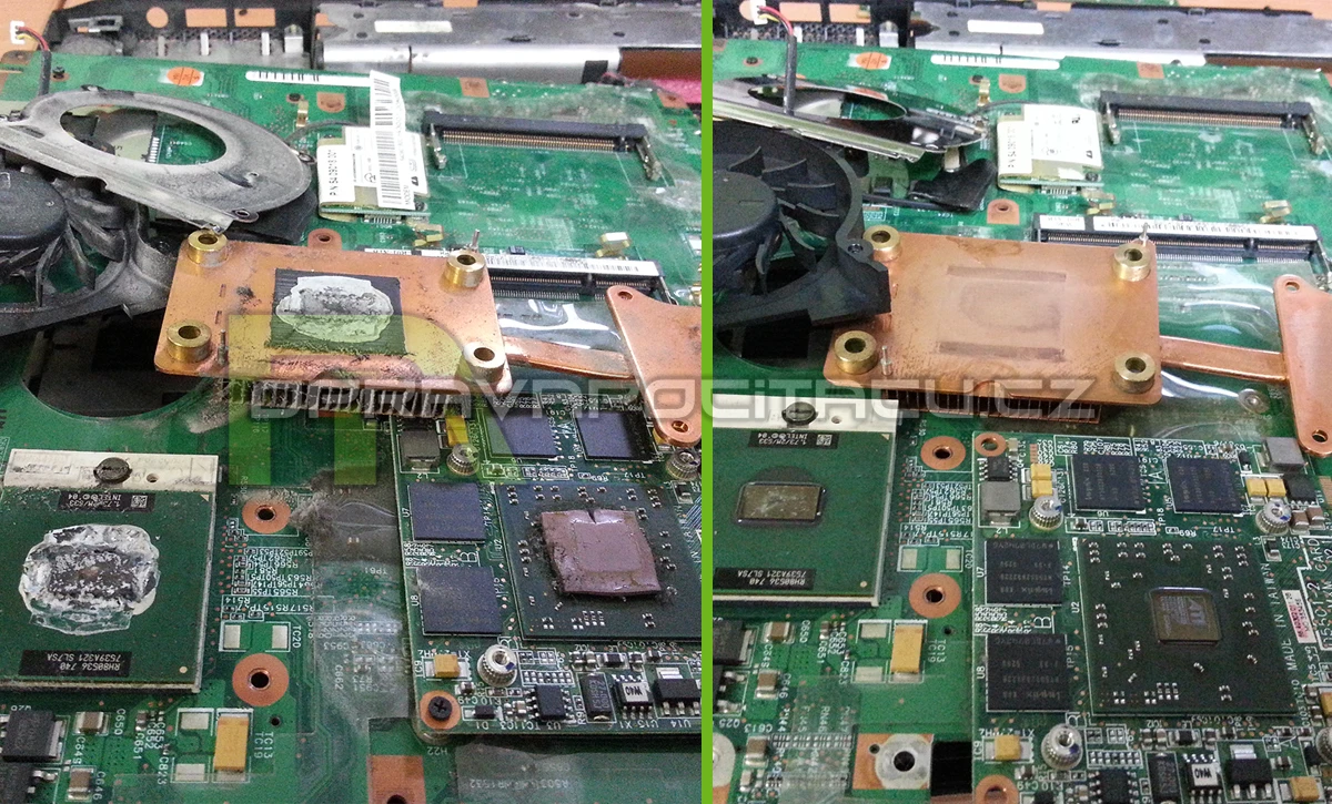 Vyčištění a přepastování notebooku Fujitsu Siemens AMILO Pro V2045