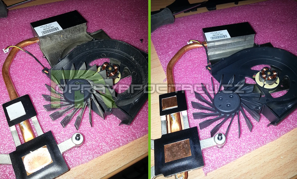 Prachové vyčištění a přepastování notebooku HP COMPAQ Presario CQ61