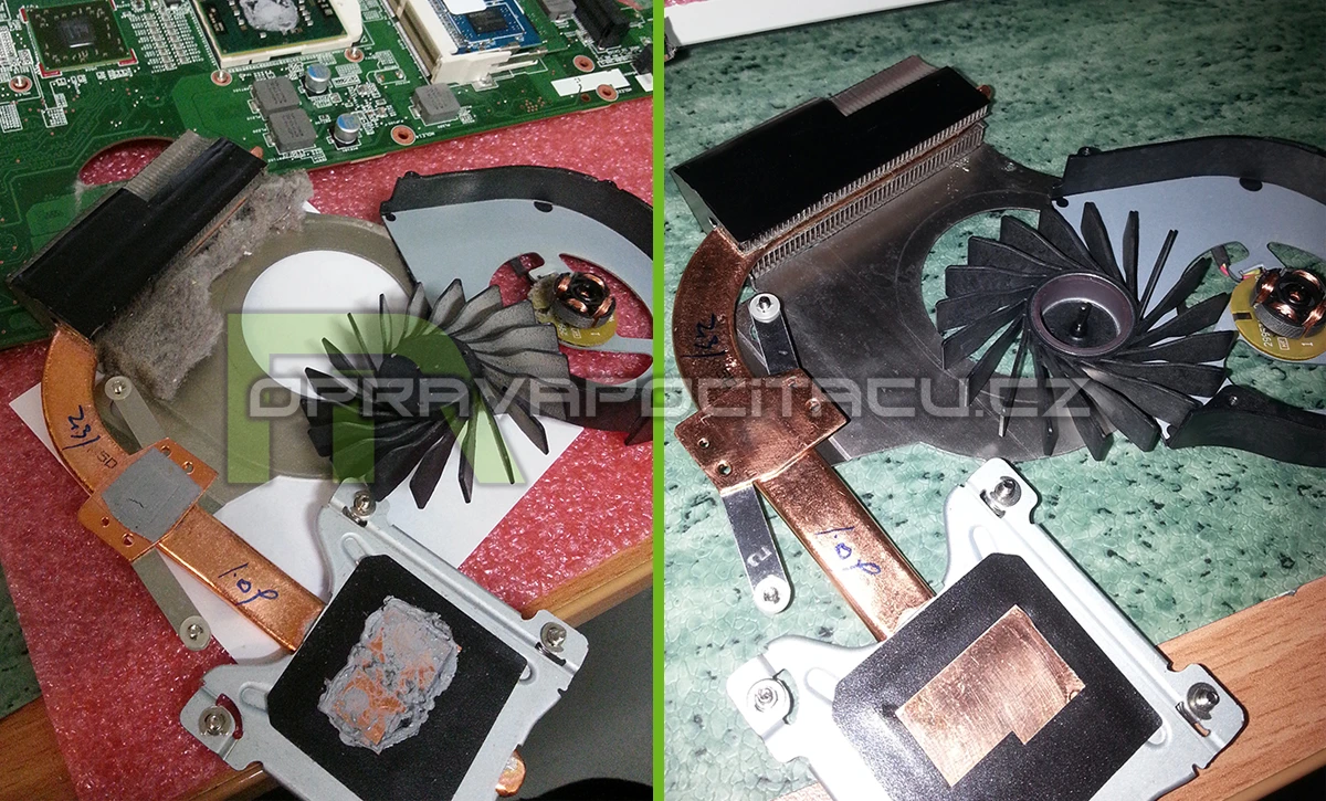 Prachové vyčištění a přepastování notebooku HP G62-455DX