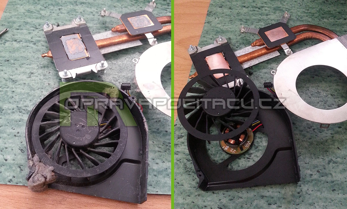 Vyčištění a přepastování notebooku HP g6-2125ec po neúspěšném vyfoukání stlačeným vzduchem