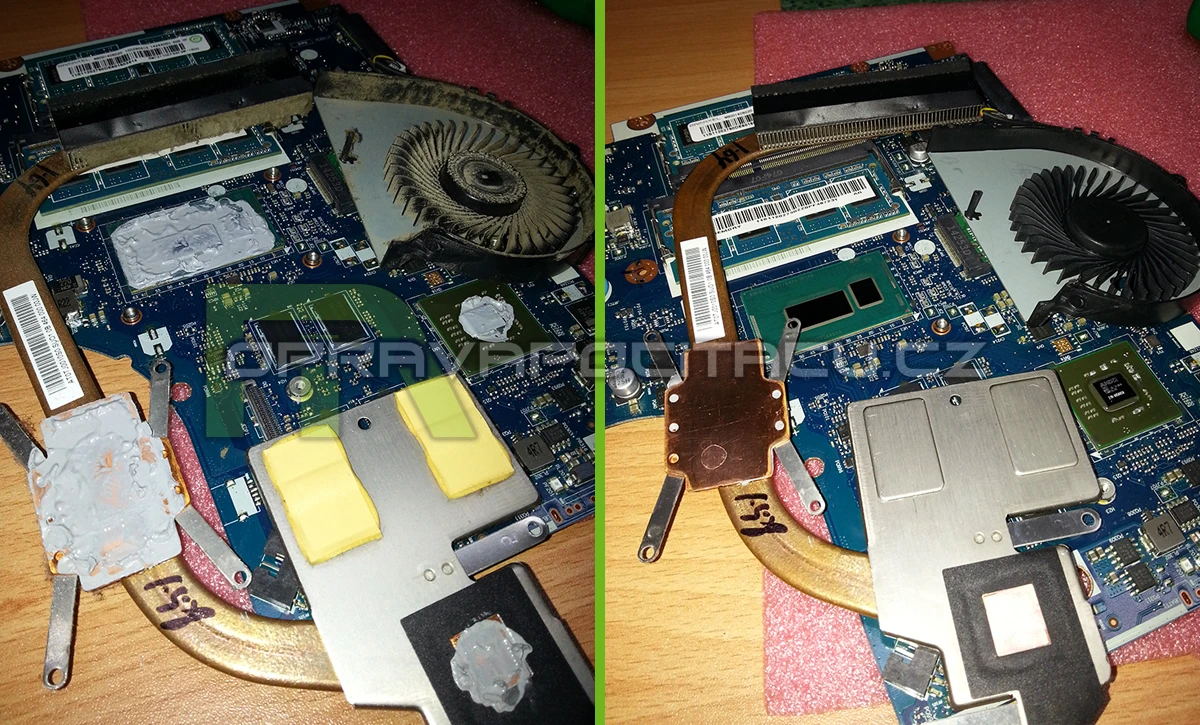 Vyčištění chlazení notebooku Lenovo G50-70 od prachu + přepastování
