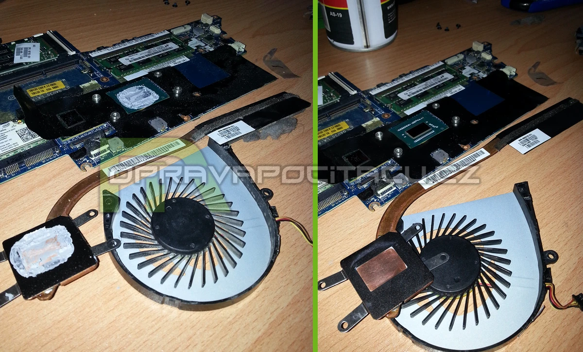 Vyčištění notebooku HP Envy 4-1150ec od prachu a přepastování