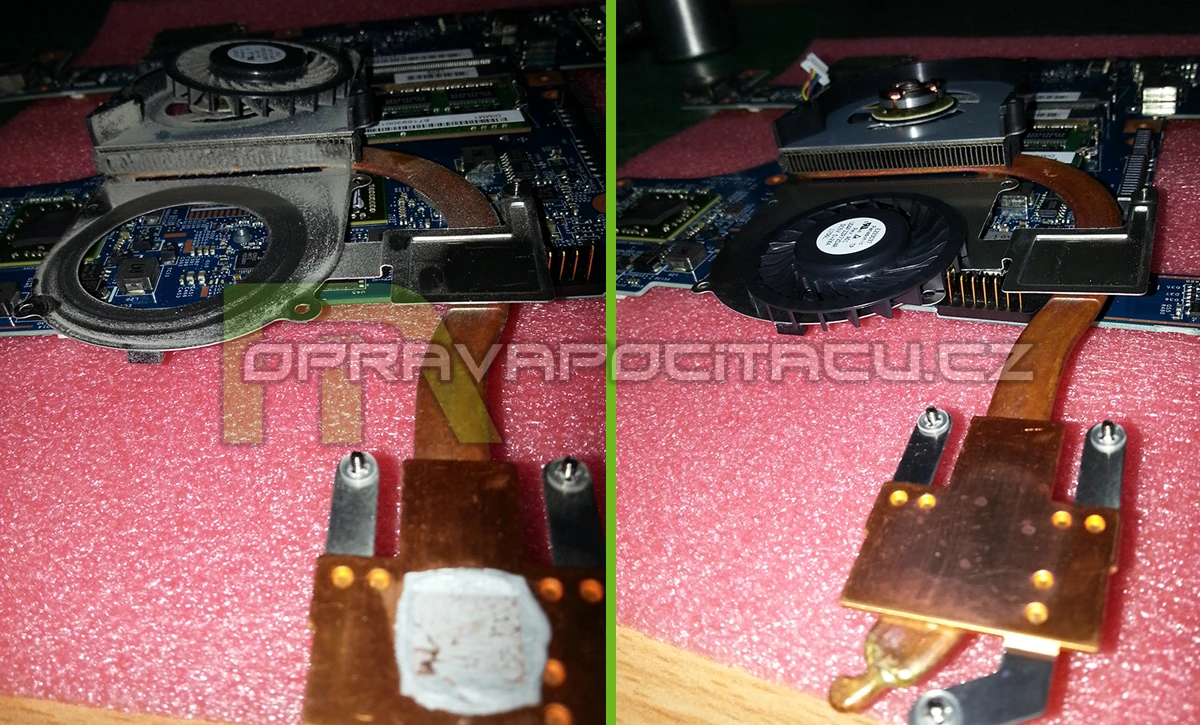 Vyčištění chlazení notebooku Sony VAIO VPCYB3V1E od prachu + přepastování