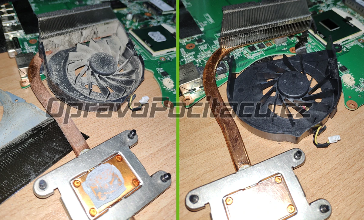 Čištění notebooku Toshiba Satellite L750-1DN od prachu + přepastování