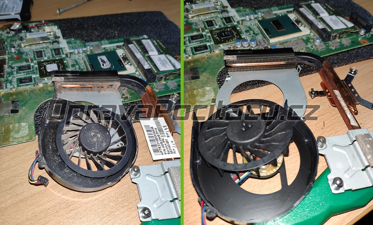 Vyčištění chlazení od prachu a přepastování notebooku HP Pavilion G6-2252sc