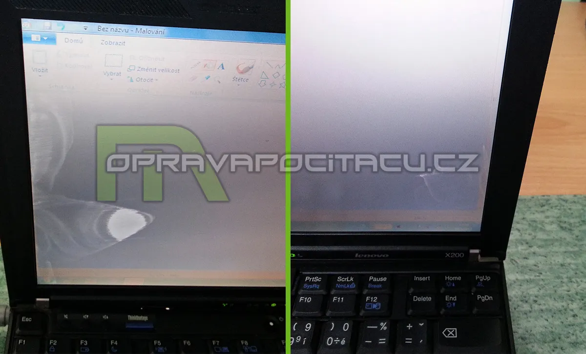 Vyčištění politého displeje / monitoru notebooku Lenovo x200 type 7459-JB5 #2