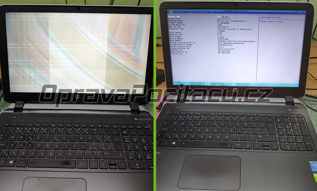 Výměna poškozeného LVDS kabelu u notebooku HP Pavilion 15-p256nc